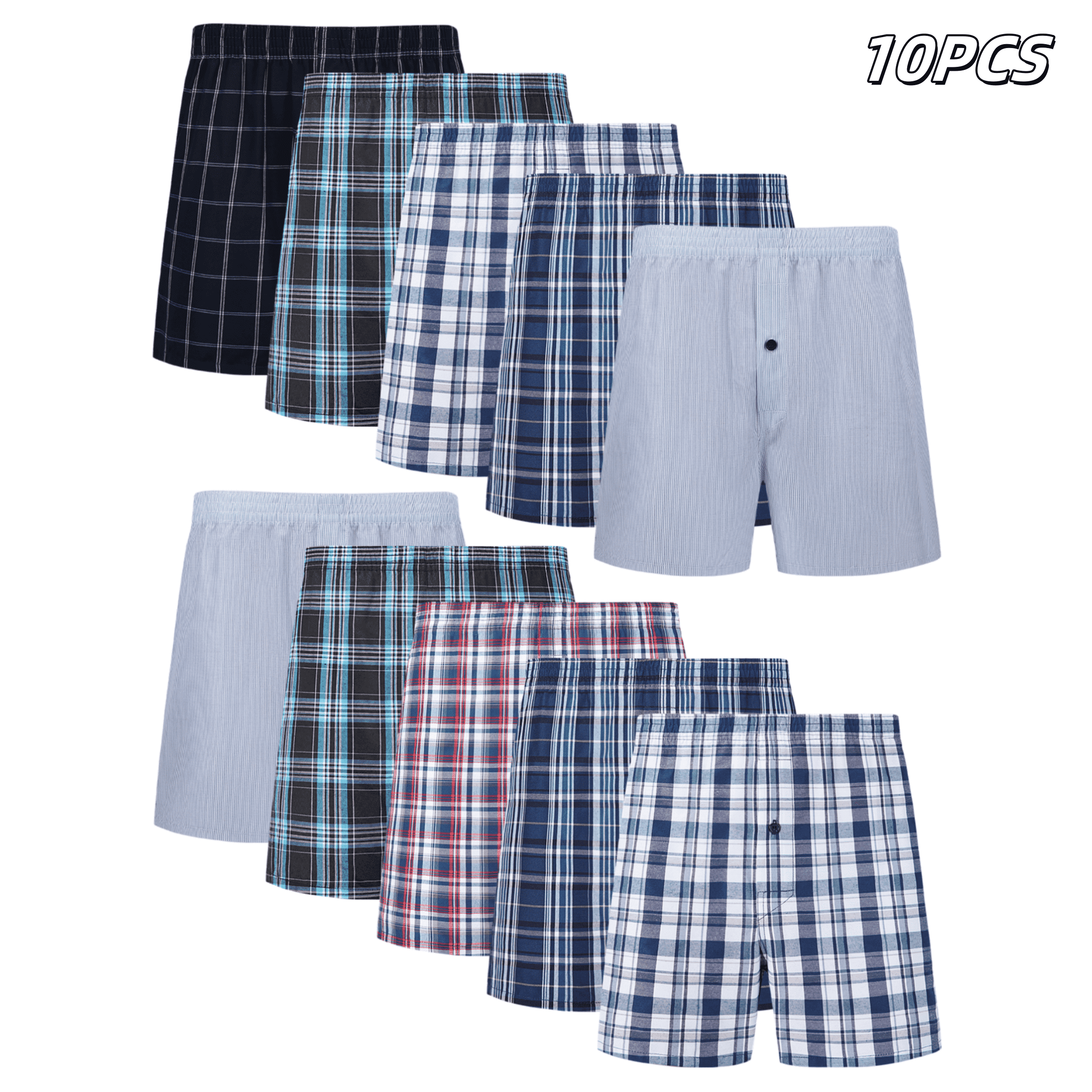 Boxer Brief Pack Cotton - 10pcs Men's Underwear Spring/Summer Boxer Shorts