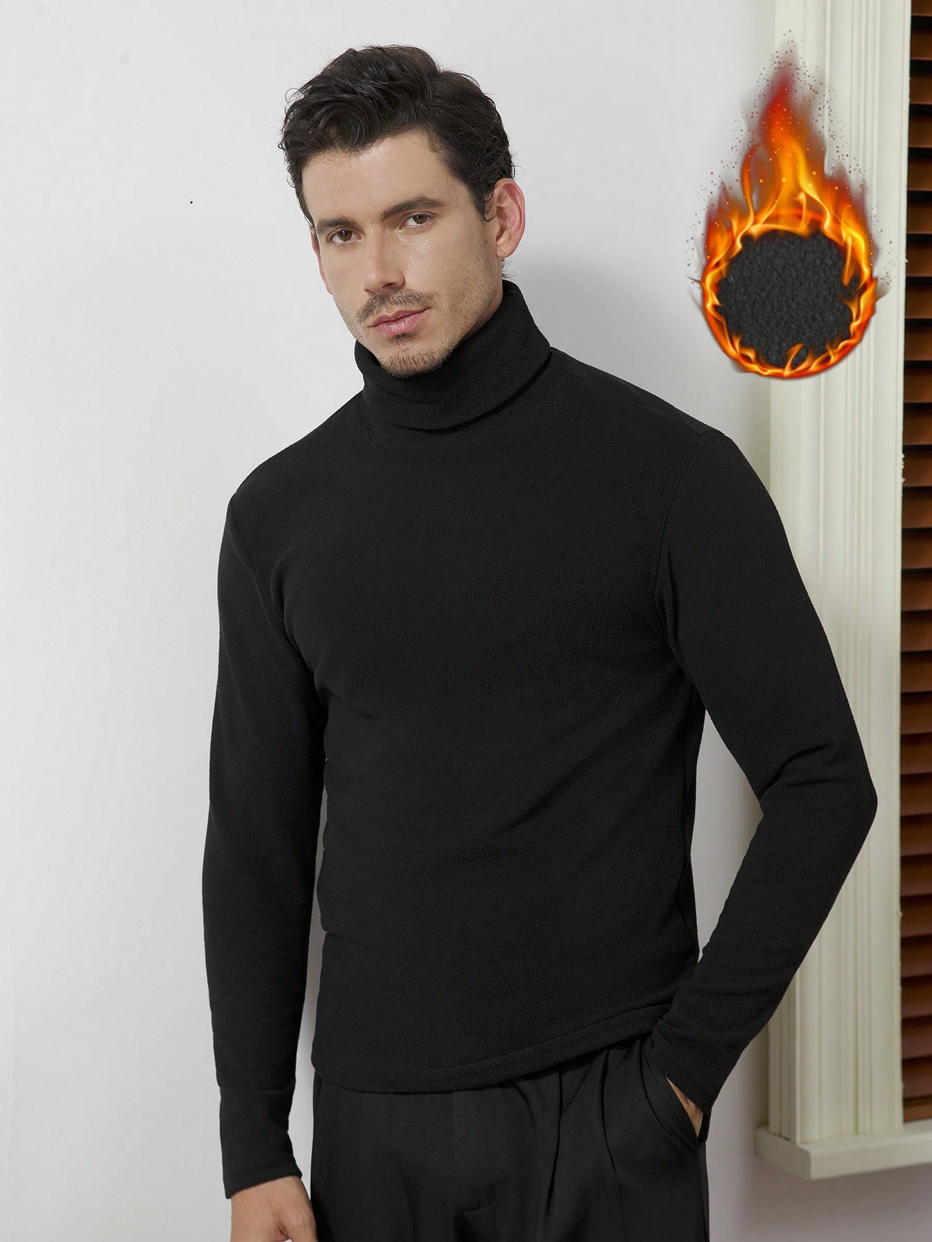 Men's Black High-Neck Long Sle - Base Layer Top recensie en prijs