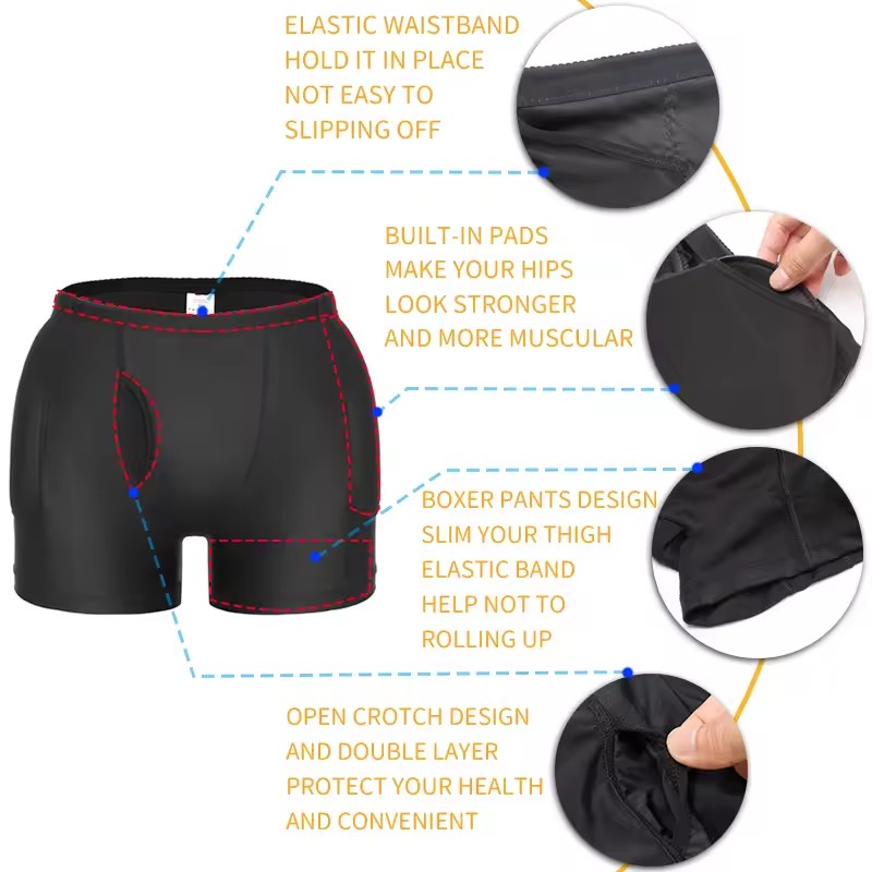Men Padded Hip Enhancer Booty  - Boxer Brief Pack Cotton recensie en prijs