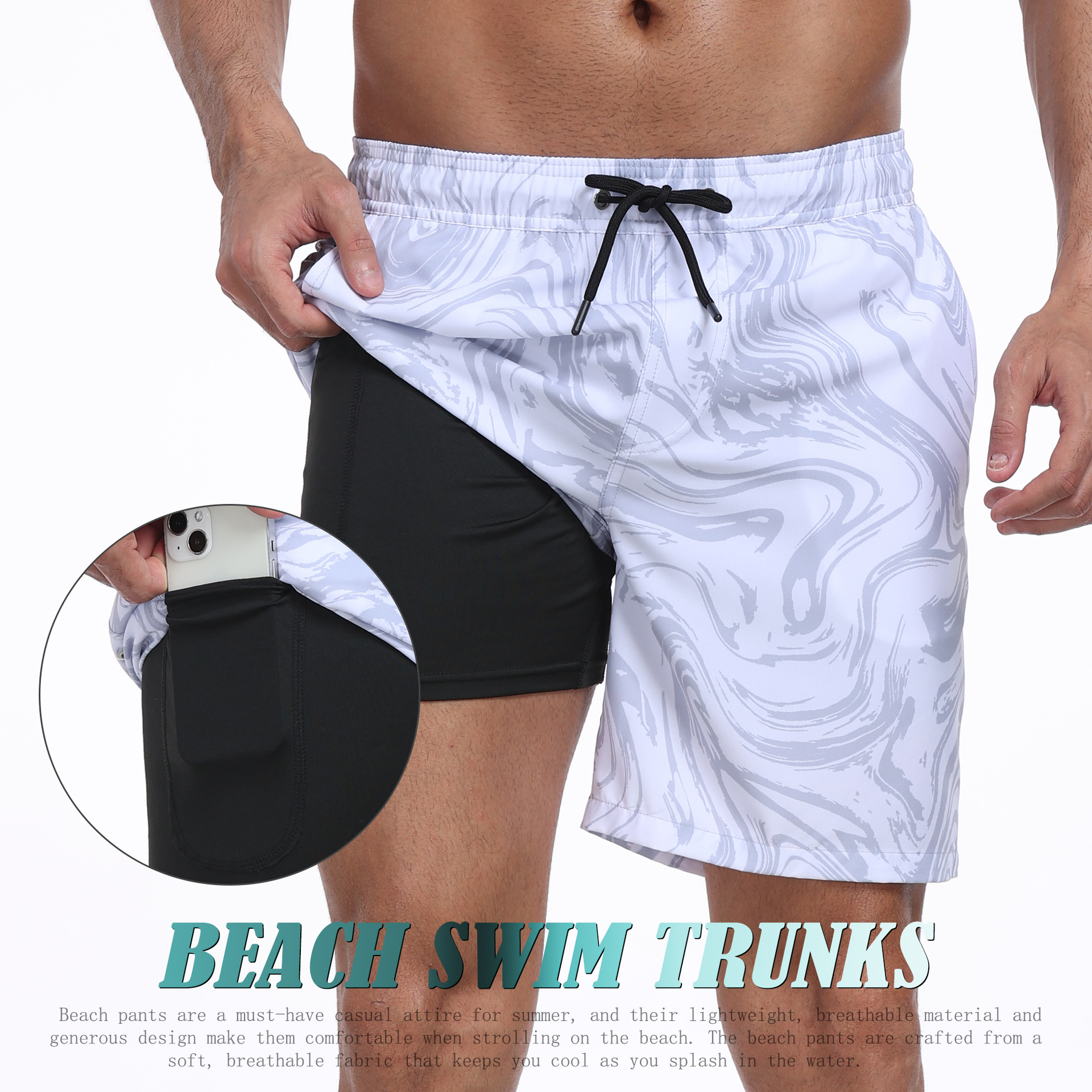 Mens Shark Pattern 2 in 1 Boar - Long Leg Trunk Men recensie en prijs