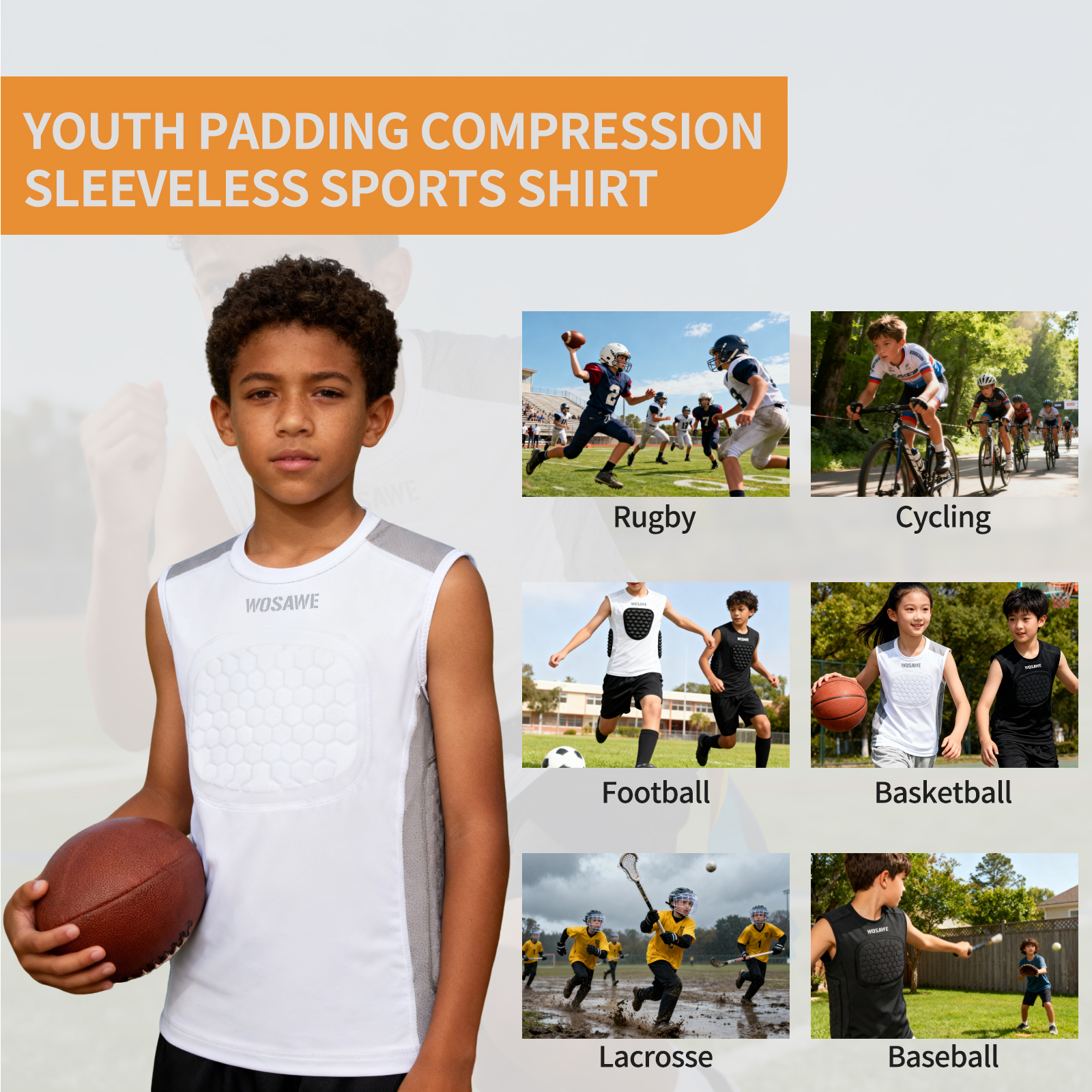 WOSAWE Boys Youth Baseball Che - Sleeveless Undershirt recensie en prijs