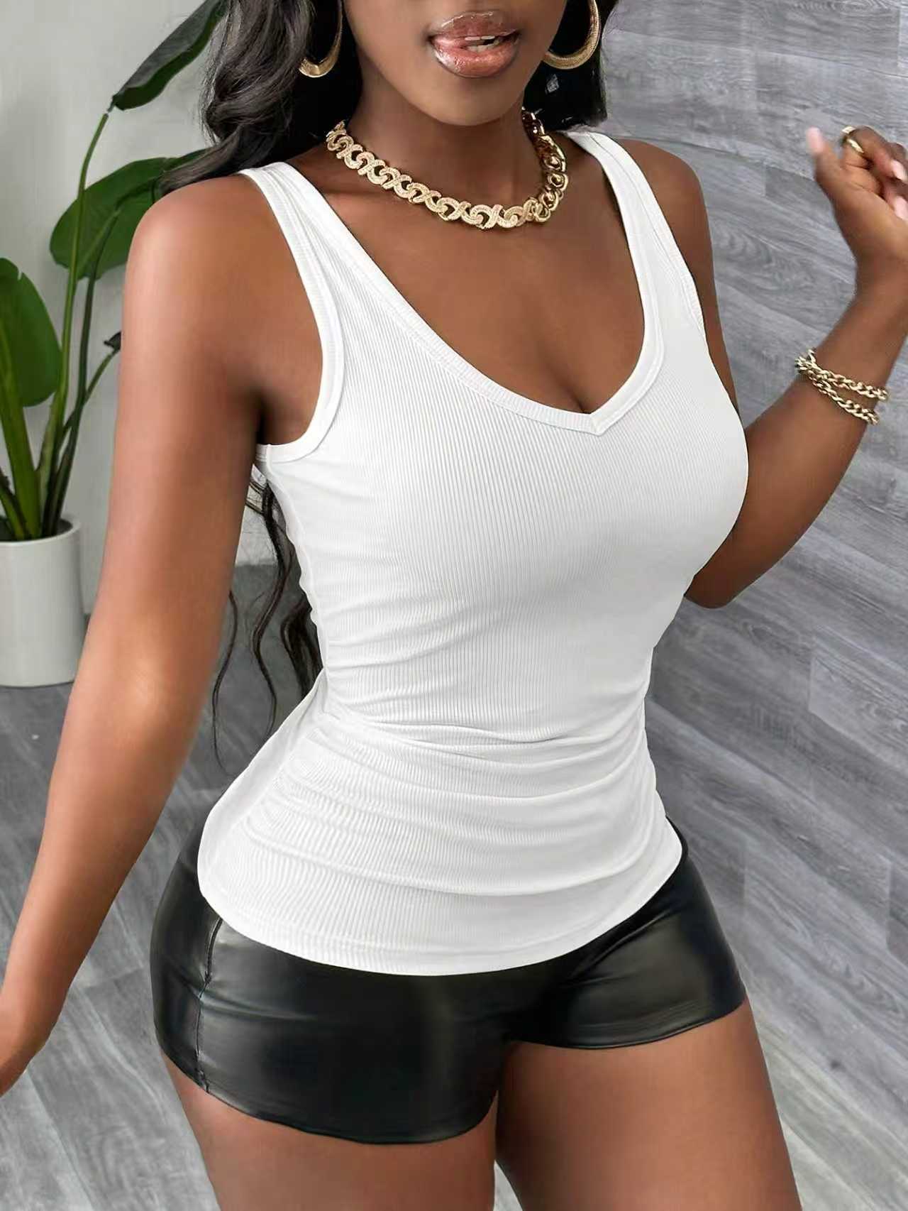 Plus Size 3 Piece V Neck Ribbe - Tank Top Ribbed recensie en prijs
