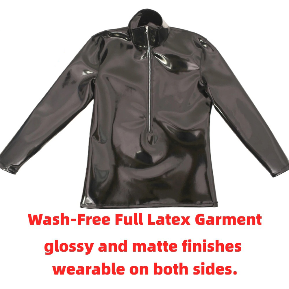 Sexy Men PVC Glossy Shiny Long - T Shirt Tight Fit recensie en prijs