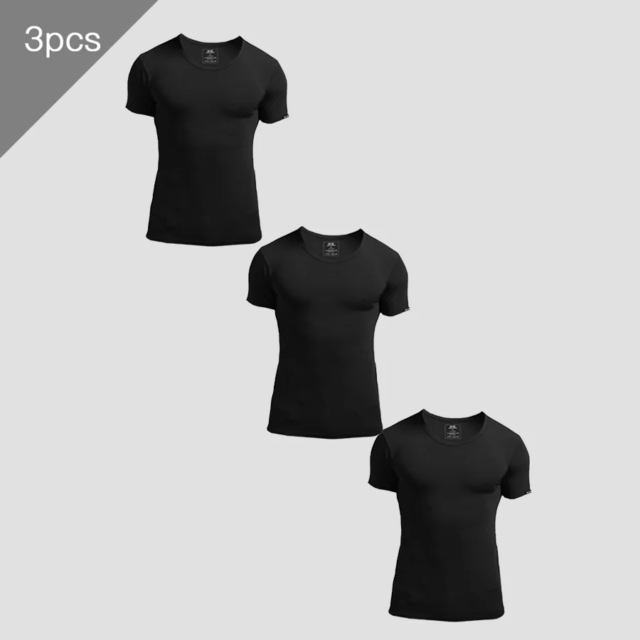 3PCS Men's Summer Short Sleeve - Undershirt Crew Neck recensie en prijs