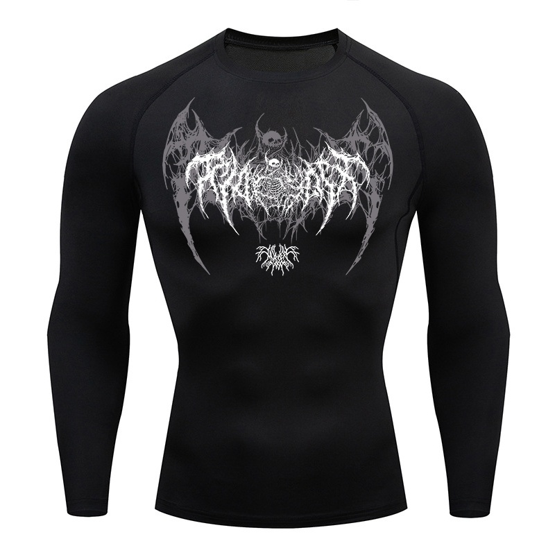 Skull Wings Print Long Sleeve  - Base Layer Top recensie en prijs