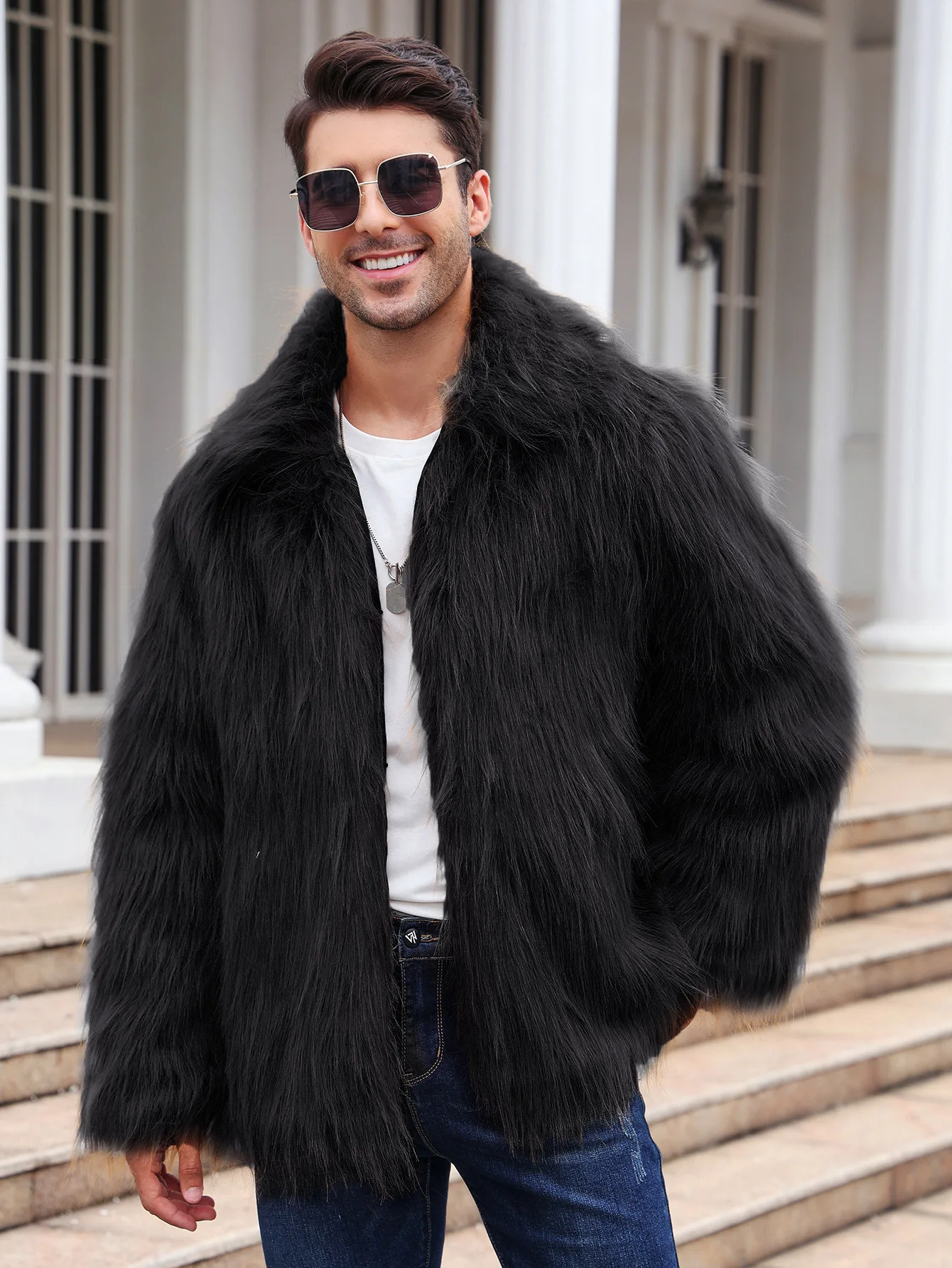 Men Faux Fox Fur Jacket Coat W - Thermal Long John recensie en prijs