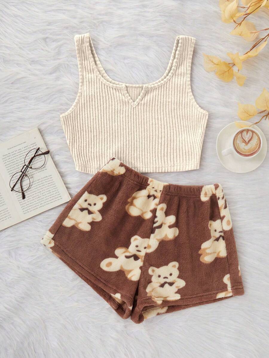 Brown Ribbed Brushed Tank Top  - Tank Top Ribbed recensie en prijs