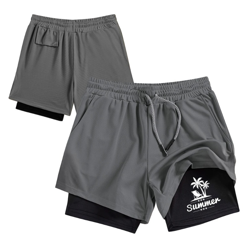 Summer Men's Double Layer Runn - Compression Shorts Athletes recensie en prijs