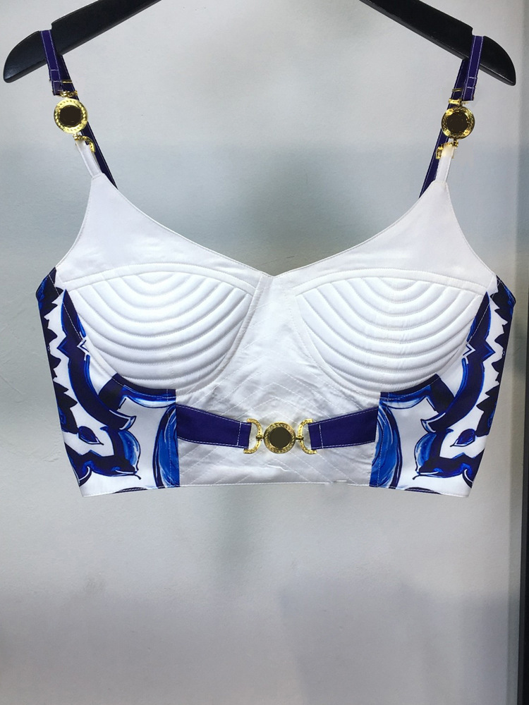 Summer Bohemain Blue And White - Suspender Tank Top recensie en prijs