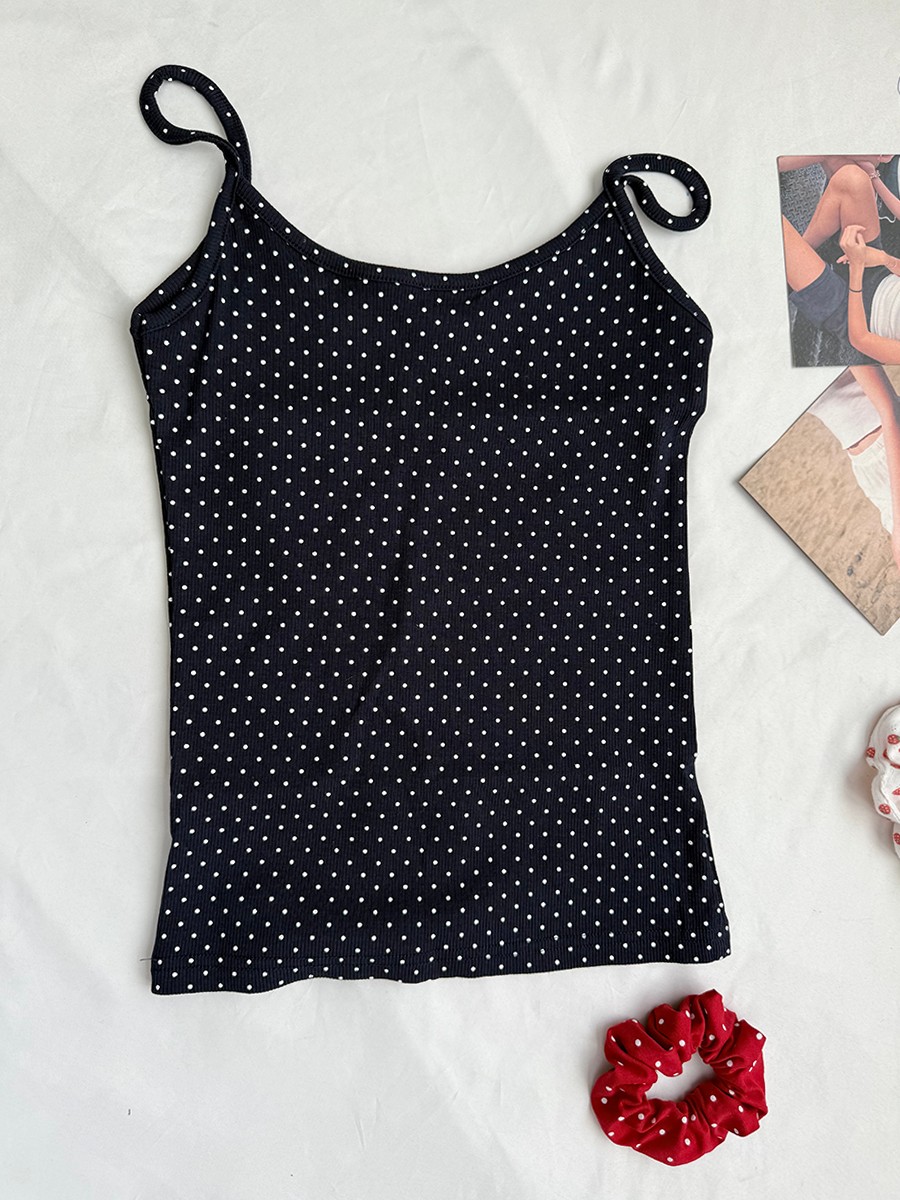 Navy Dot Ribbed Shorts Sets Wo - Tank Top Ribbed recensie en prijs
