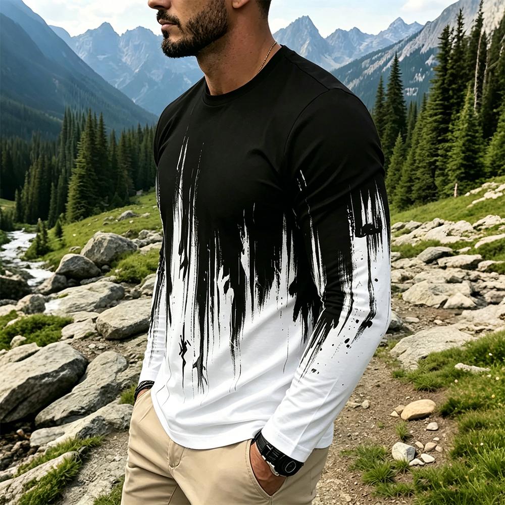 Men's Gradient Ink Splash Long - Base Layer Top recensie en prijs